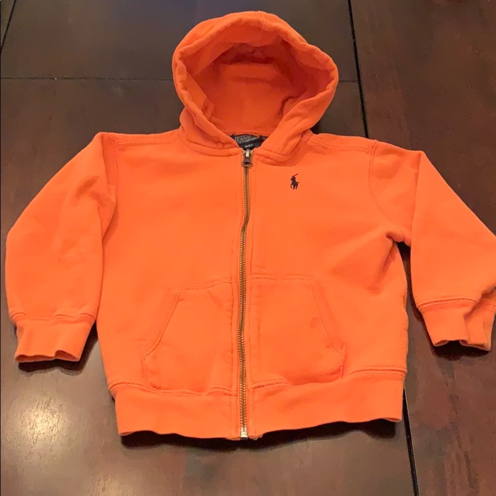 Polo Ralph Lauren orange hoodie with zipper, 3T